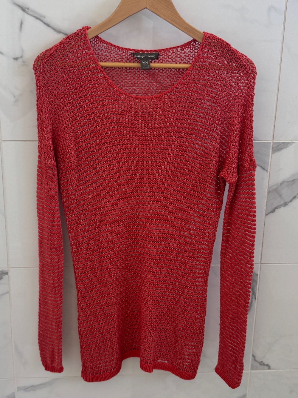 Tommy Bahama blood orange woven knit pullover sweater - medium